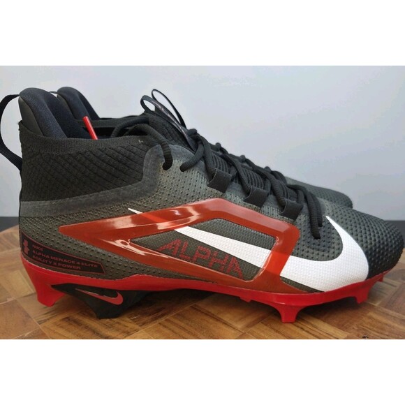 Nike Football Cleats Men\'s Size 11.5 Black Red Alpha Menace Elite 4 FZ7701-004 main image 4